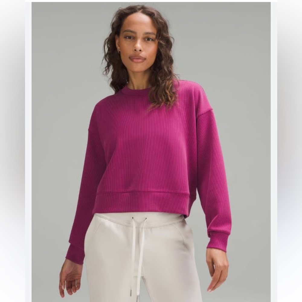 Lululemon Pink Ribbed Crewneck Sweater